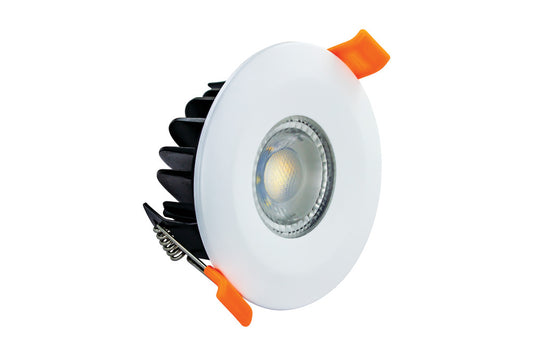 WARMTONE FIRE RATED DOWNLIGHT 70MM CUTOUT 450LM 6W 2200-3000k 38 BEAM DIMMABLE 75LM/W WHITE INTEGRAL - ILDLFR70G001