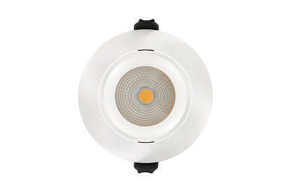 LUXFIRE FIRE RATED TILTABLE DOWNLIGHT 92MM CUTOUT IP65 430LM 6W 3000K 36 BEAM DIMMABLE 72LM/W WHITE INTEGRAL - ILDLFR92C001