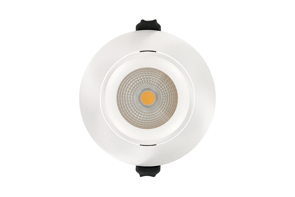 LUXFIRE FIRE RATED TILTABLE DOWNLIGHT 92MM CUTOUT IP65 650LM 9W 3000K 36 BEAM DIMMABLE 72LM/W WHITE INTEGRAL - ILDLFR92C005