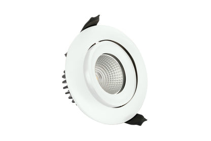LUXFIRE FIRE RATED TILTABLE DOWNLIGHT 92MM CUTOUT IP65 740LM 9W 3000K 55 BEAM DIMMABLE 82LM/W WHITE INTEGRAL - ILDLFR92C007