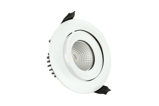 LUXFIRE FIRE RATED TILTABLE DOWNLIGHT 92MM CUTOUT IP65 750LM 9W 4000K 55 BEAM DIMMABLE 83LM/W WHITE INTEGRAL - ILDLFR92C008