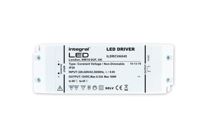 CONSTANT VOLTAGE DRIVER 100W 12VDC IP20 NON-DIMM 200-240V INPUT INTEGRAL - ILDRCVA045