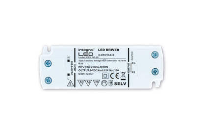 CONSTANT VOLTAGE DRIVER 20W 24VDC IP20 NON-DIMM 200-240V INPUT INTEGRAL - ILDRCVA046