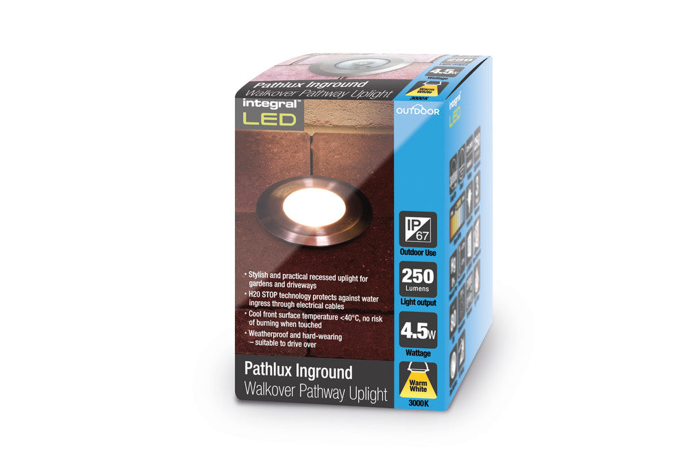 OUTDOOR IN GROUND UPLIGHT WITH H2O STOP IP67 290LM 4.5W 3000K UPLIGHT 35° STAINLESS STEEL INTEGRAL - ILGDA002