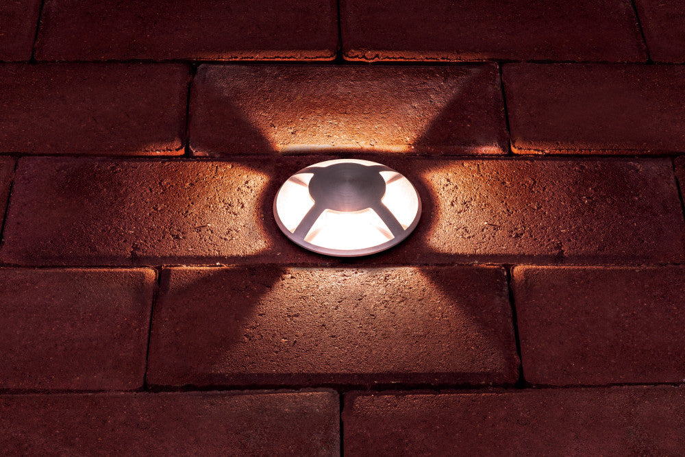 OUTDOOR IN GROUND UPLIGHT WITH H2O STOP IP67 115LM 4.5W 3000K PATHLIGHT 4 WAY BRUSHED ALUMINIUM INTEGRAL - ILGDA005