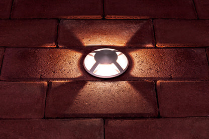 OUTDOOR IN GROUND UPLIGHT WITH H2O STOP IP67 115LM 4.5W 3000K PATHLIGHT 4 WAY BRUSHED ALUMINIUM INTEGRAL - ILGDA005