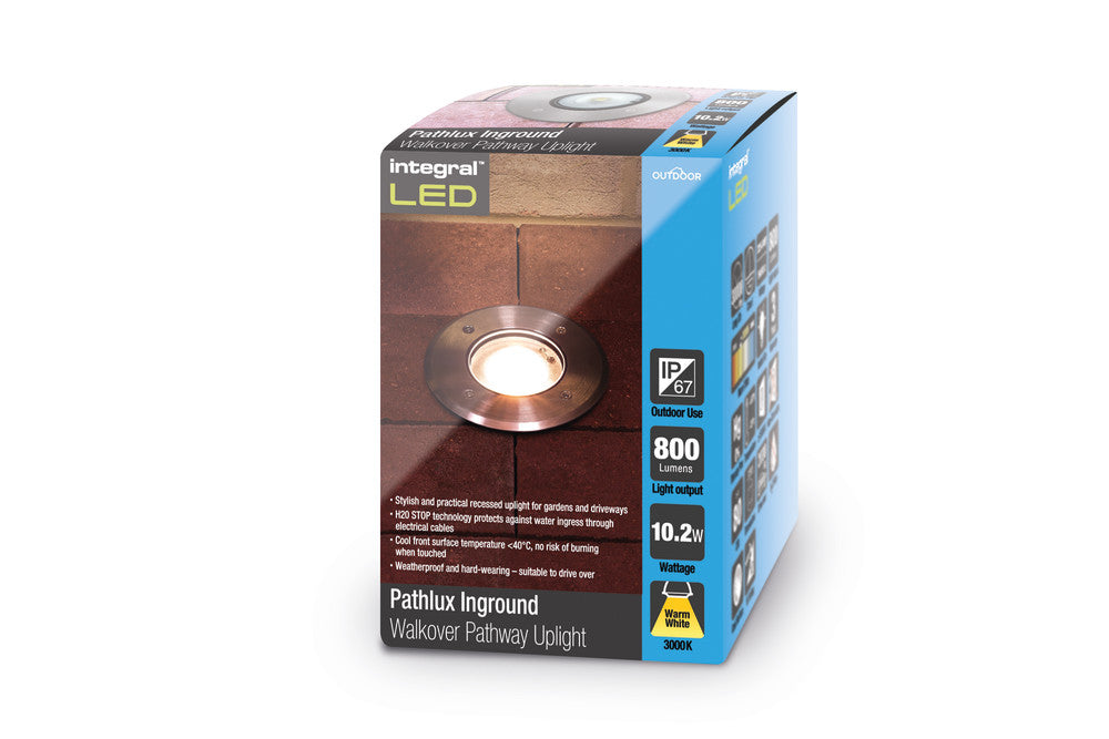 OUTDOOR IN GROUND UPLIGHT WITH H2O STOP IP67 800LM 10.2W 3000K UPLIGHT 35° STAINLESS STEEL WITH H2O STOP INTEGRAL - ILGDA006