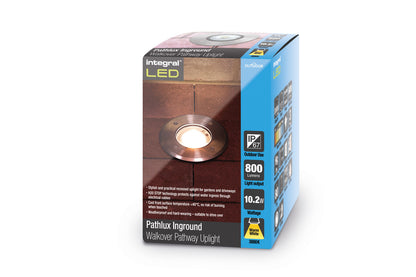 OUTDOOR IN GROUND UPLIGHT WITH H2O STOP IP67 800LM 10.2W 3000K UPLIGHT 35° STAINLESS STEEL WITH H2O STOP INTEGRAL - ILGDA006