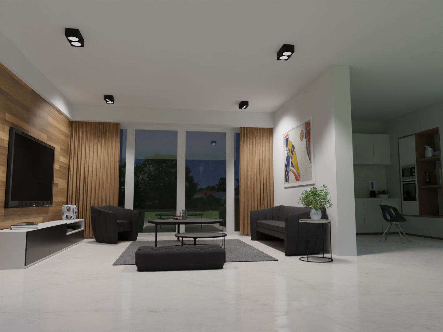 Ceiling-mounted spotlight fitting TUBEO ES