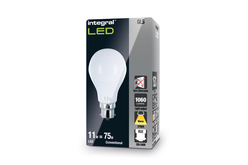 GLS BULB B22 1521LM 13.5W 5000K NON-DIMM 200 BEAM FROSTED INTEGRAL - ILGLSB22NF031