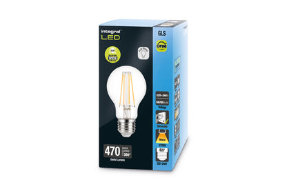 OMNI FILAMENT GLS BULB E27 470LM 4W 2700K DIMMABLE 330 BEAM CLEAR FULL GLASS INTEGRAL - ILGLSE27DC052