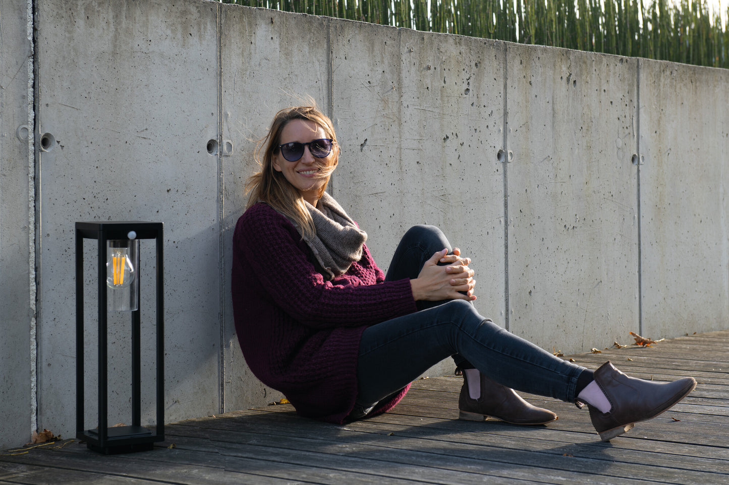 Garden light fitting with replaceable light source VIMO