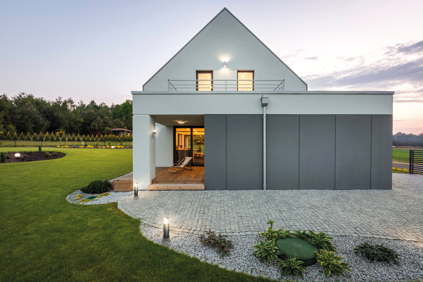 Garden light fitting with replaceable light source PRESO