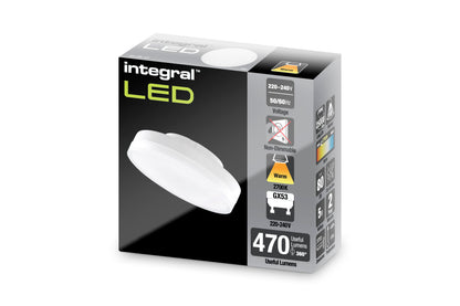 GX53 BULB 470LM 5W 2700K NON-DIMM 110 BEAM FROSTED INTEGRAL - ILGX53N001