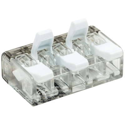 Connector, Push Fit for Solid/Stranded Cable, Lever Type Pack=25