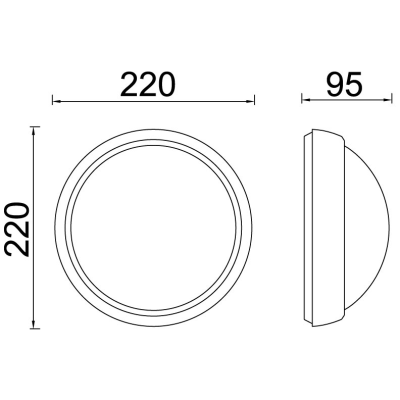 Bulkhead, Slimline Bulkhead LED 3000K IP54, c/w Opal Polycarbonate Diffuser