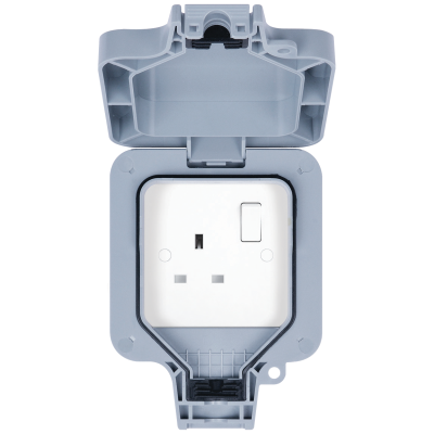 Hurricane - Socket, 1 Gang (1G) DP Switched IP66
