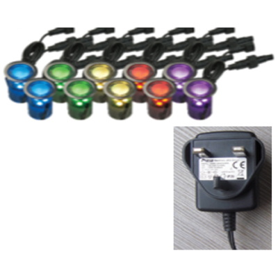 Groundlight, Round LED Deck RGB IP67, c/w Clear Polycarbonate Diffuser