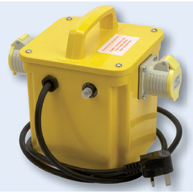 Transformer, Portable Site IP44, c/w 2m Lead & 13A Plug & GRP Case