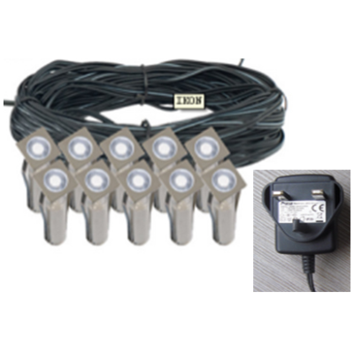 Groundlight, Square LED Deck 4000K IP67, c/w Clear Polycarbonate Diffuser