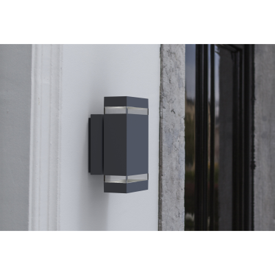 Wall Light, LED Bidirectional 4000K 300lm IP44, c/w Clear PC/Glass Diffuser