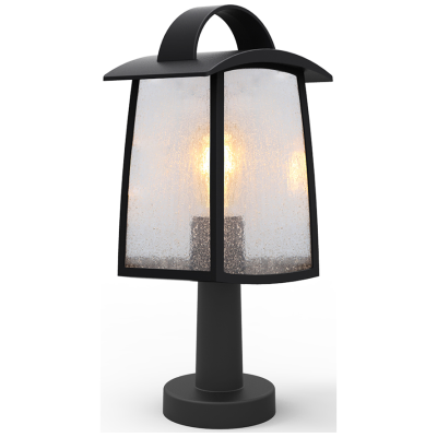 Bollard, Kelsey LED Post IP44, c/w Seedy Glass Diffuser No Lamp