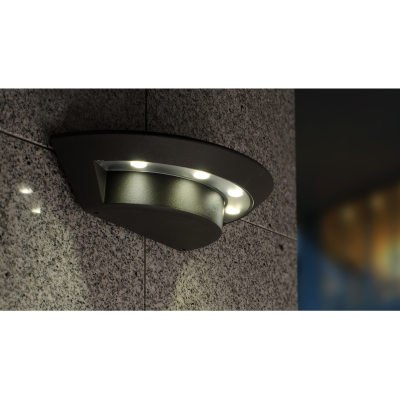 Wall Light, LED Oval 4000K 360lm IP54, c/w Frosted Diffuser