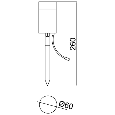 Spike Light, Rado Outdoor Spike LED IP44, c/w Clear Glass Diffuser