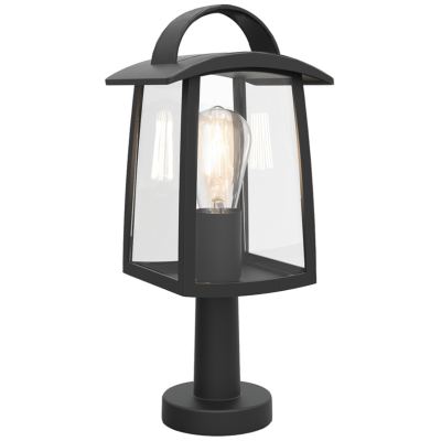 Luminaire, Kelsey E27 Pedestal IP44, c/w Clear Glass Diffuser