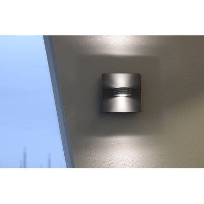 Wall Light, LED Bidirectional 4000K 480lm IP44, c/w Clear Glass Diffuser