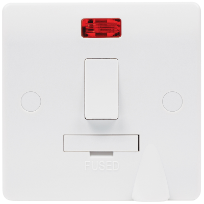 Median - Connection Unit, DP Switched Fused Spur, c/w Flex Outlet & Neon