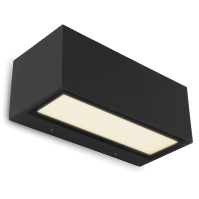 Wall Light, Gemini LED 3000K 1230lm IP54, c/w Clear Glass Diffuser