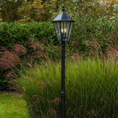 Lantern, London Solar LED Lantern 2700K, IP44 Clear Glass Diffuser