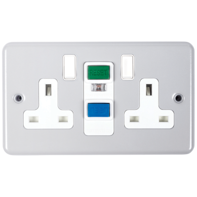 Socket, 2 Gang (2G) Unswitched RCD Surface, Latching – Ecclesall ...