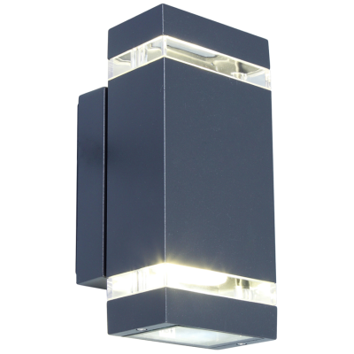 Wall Light, LED Bidirectional 4000K 300lm IP44, c/w Clear PC/Glass Diffuser