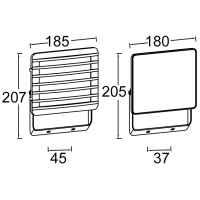 Floodlight, TEC30 LED 5000K IP54, c/w Louvre