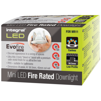 Downlight, Evofire Mini Round Fire Rated IP65, 45mm Cutout No Lamp Holder