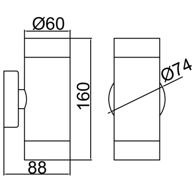 Wall Light, Grange Up/Down LED 3000K IP44