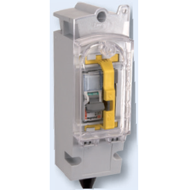 Isolator, TROJAN Mini Type DP Switched IP44, c/w Fuse Holder & Earth Block