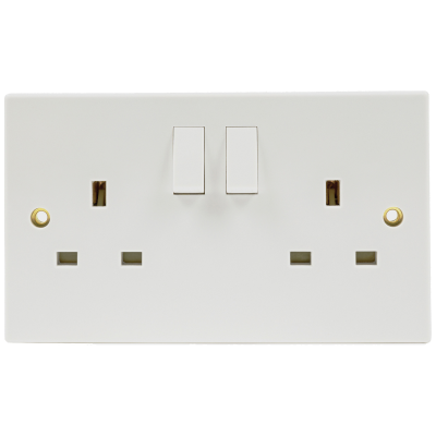 Profile - Socket, Switched 2 Gang (2G) DP Twin Earths