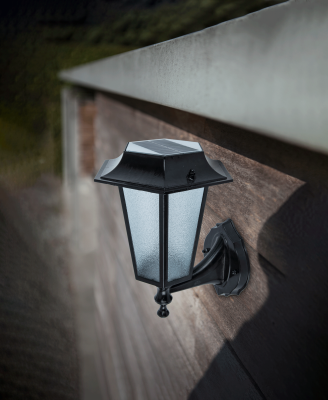 Wall Light, Mirri Solar LED IP44, c/w Frosted Glass PolyC Diff