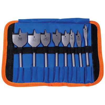Wood Bit Set, Flat c/w 8 Sizes