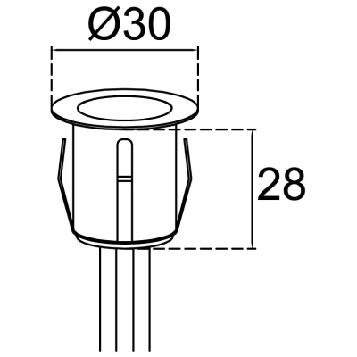 Groundlight, Square LED Deck Blue Light IP67, c/w Clear Polycarbonate Diffuser