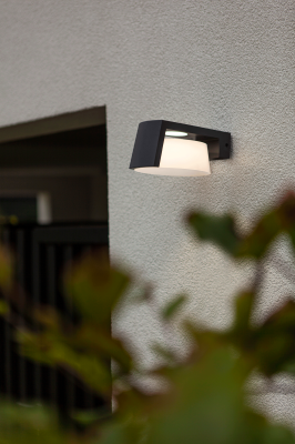 Wall Light, Moon Intgrtd LED IP44, c/w Opal Polycarbonate Diffuser