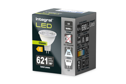 CLASSIC MR16 BULB GU5.3 690LM 6.1W 4000K NON-DIMM 36 BEAM INTEGRAL - ILMR16NE036