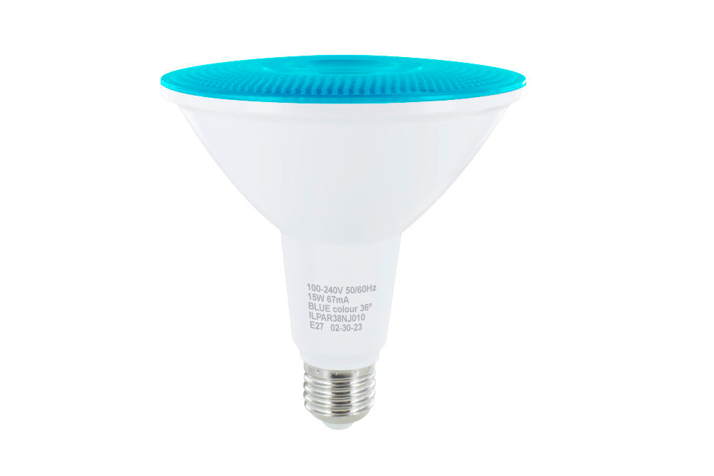 PAR38 BULB E27 15W BLUE NON-DIMM IP65 INTEGRAL - ILPAR38NJ010