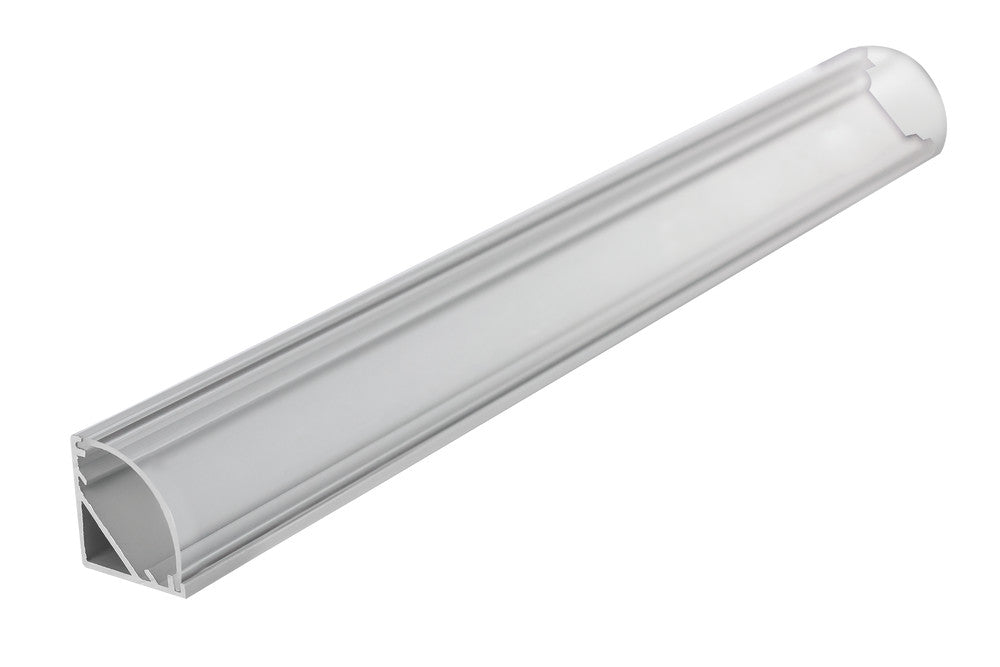 PROFILE ALUMINIUM CORNER SURFACE MOUNT 1M CLEAR DIFFUSER 20X20MM INCLUDE 2 END CAPS AND 2 MOUNTING BRACKETS - ILPFC044