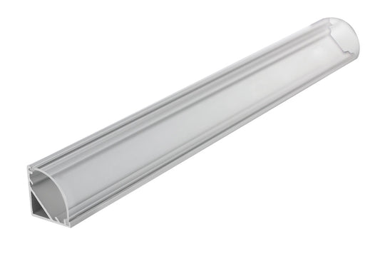 PROFILE ALUMINIUM CORNER SURFACE MOUNT 2M CLEAR DIFFUSER 20X20MM INCLUDE 2 END CAPS AND 4 MOUNTING BRACKETS - ILPFC045