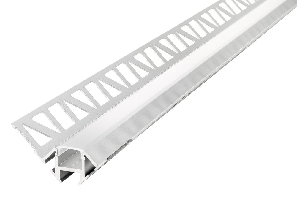 PROFILE ALUMINIUM CORNER SURFACE MOUNT 1M FROSTED DIFFUSER FOR IP65 12MM WIDTH STRIP INCLUDE 2 ENDCAPS INTEGRAL - ILPFC156