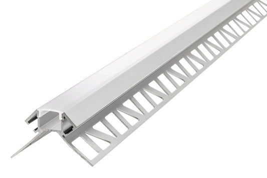 PROFILE ALUMINIUM CORNER SURFACE MOUNT 1M FROSTED DIFFUSER FOR IP65 12MM WIDTH STRIP INCLUDE 2 ENDCAPS INTEGRAL - ILPFC160